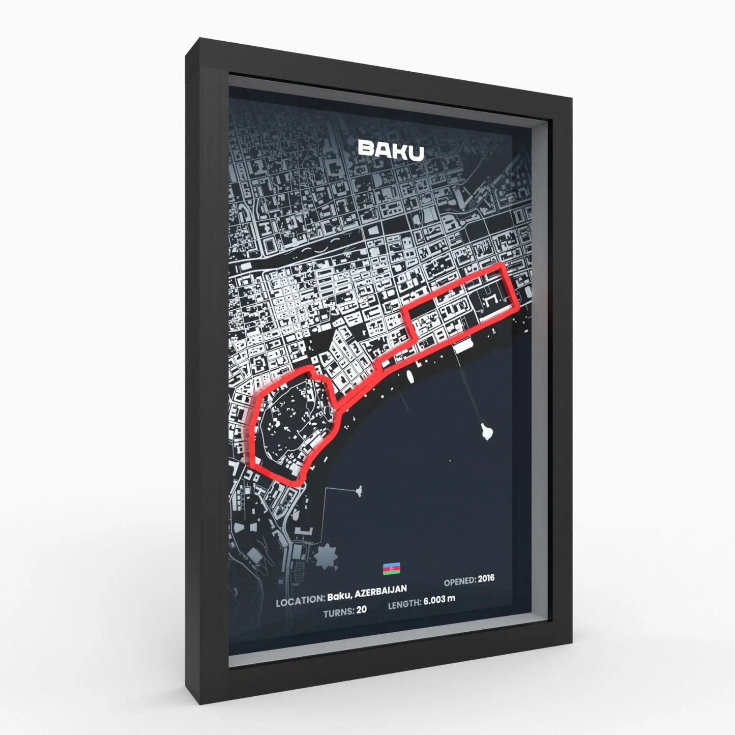 Baku Formula 1 Circuit 3D Poster – Limited Edition