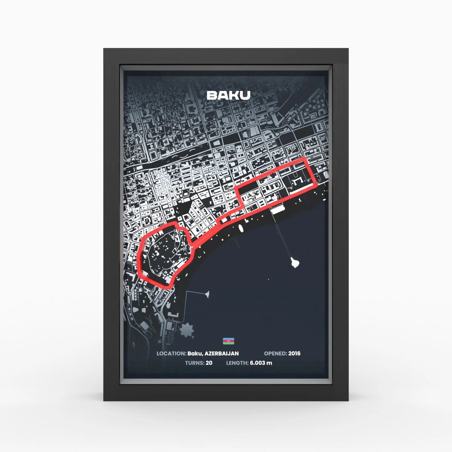 Baku Formula 1 Circuit 3D Poster – Limited Edition